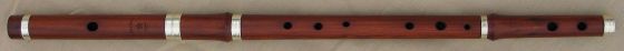 [mopane flute with tuning slide and sterling rings]